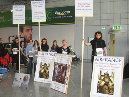 Aktion gegen Air France am Flughafen Frankfurt/M.
