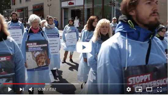 SILENT TRIANGLE - Aktion der Ärzte gegen Tierversuche, 22.4.2017 (weiter zu YouTube.com)