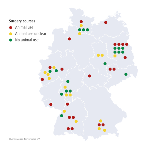 Map of surgery courses in Germany